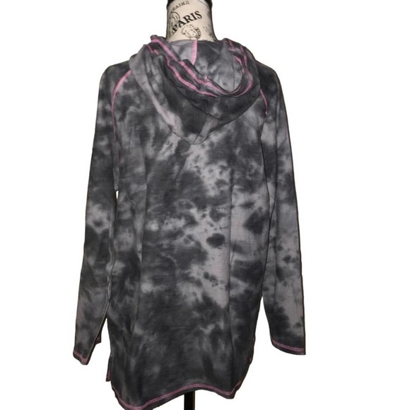 BREAST CANCER AWARENESS GRAY & PINK RIBBON LIGHTWEIGHT HOODIE SMALL - Picture 2 of 3